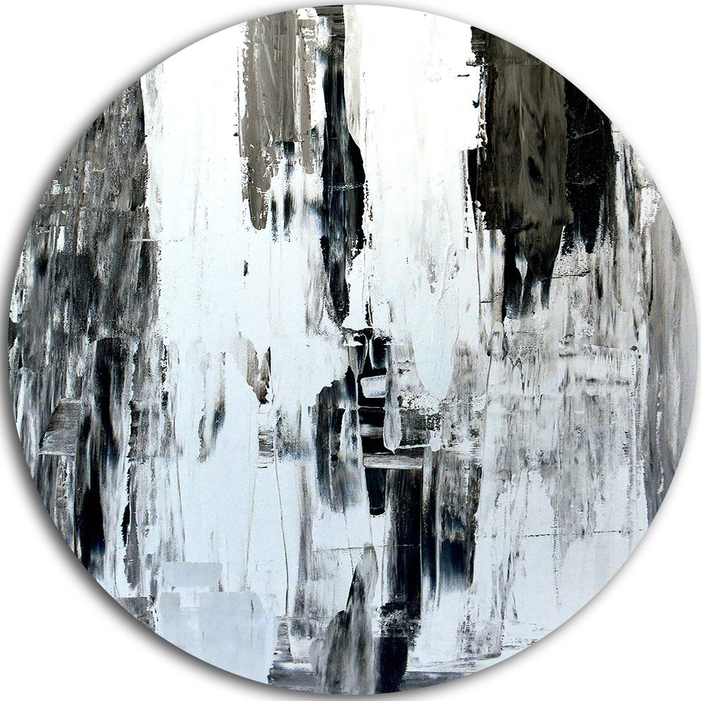 Brown And Beige Painting, Abstract Large Disc Metal Wall Art, 36"