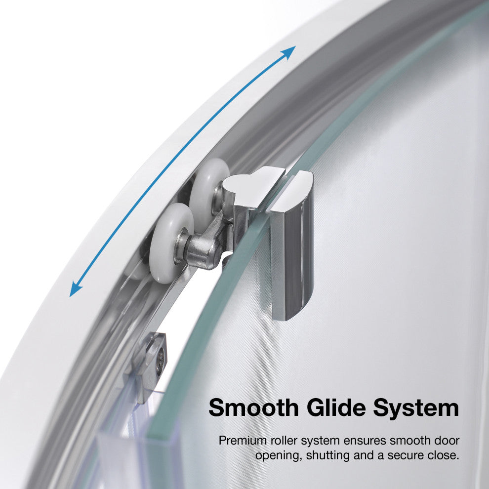 Ove Decors Breeze 34 Shower Kit, Frosted Walls and Base, Polished Chrome