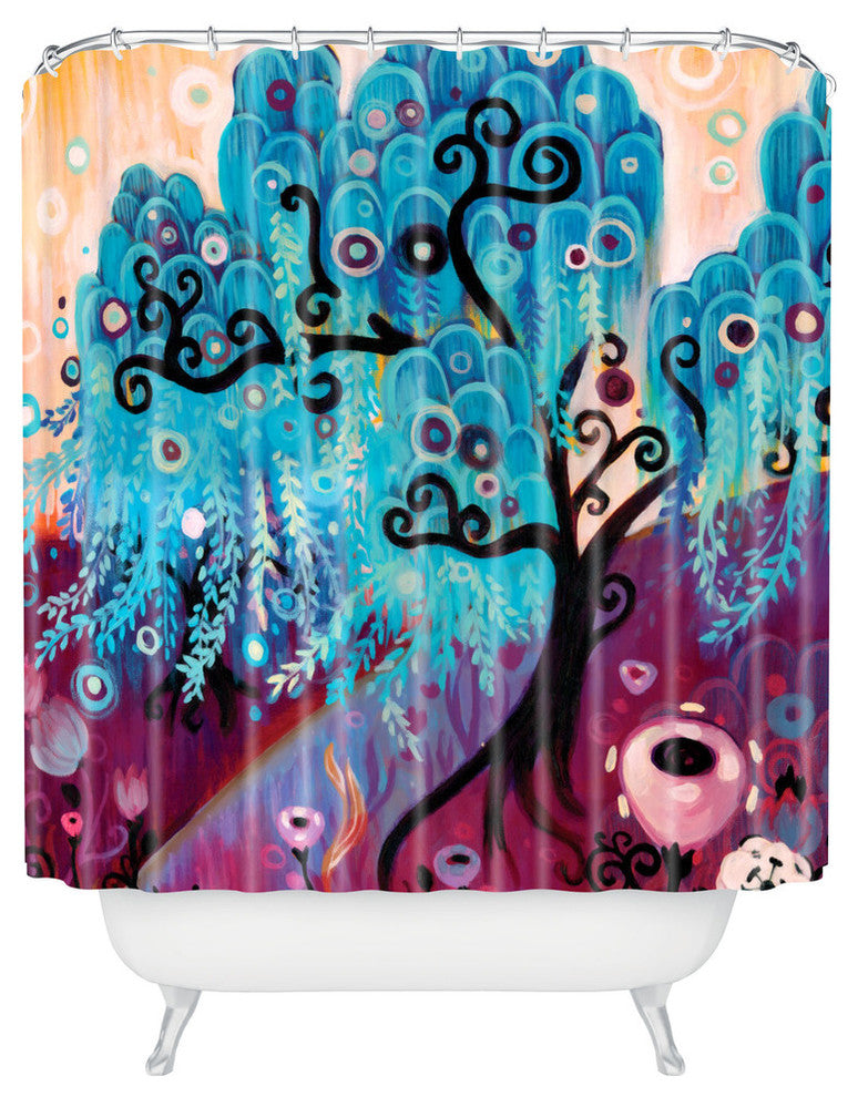 Natasha Wescoat Willow Blue Shower Curtain