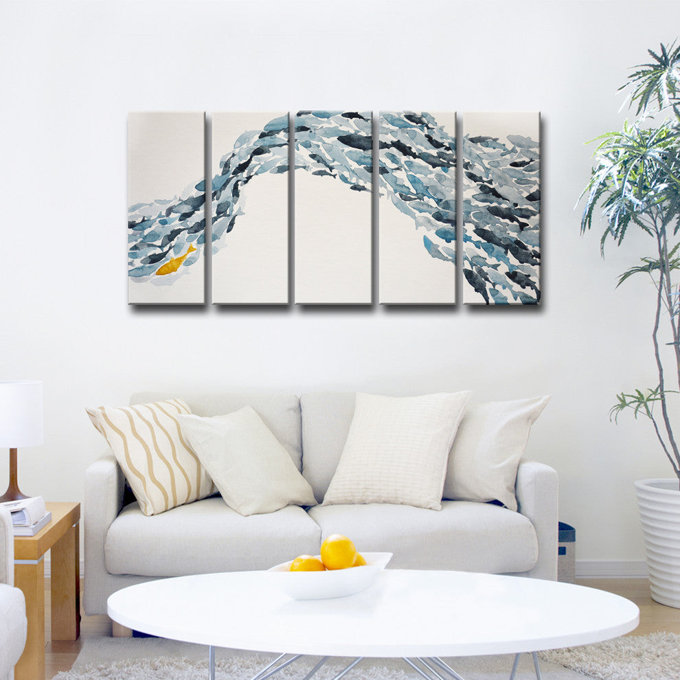 Ready2Hangart 'Goldfish' By Norman Wyatt Jr. 5-Piece Wrapped Canvas Art Set