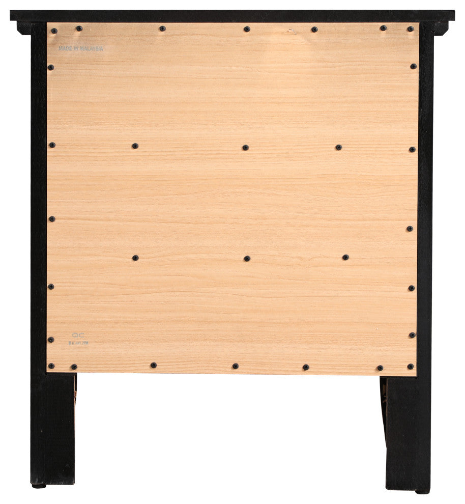 Whitley 3-Drawer Nightstand, Black