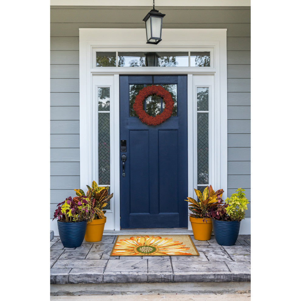 Frontporch Sunflower Mat, Yellow, 2'6x4'