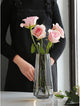 Modern Glass Vase Crystal Clear Glass Vase for Home Office Decor