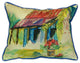 Pair of Betsy Drake Barn and Geranium Large Indoor/Outdoor Pillows