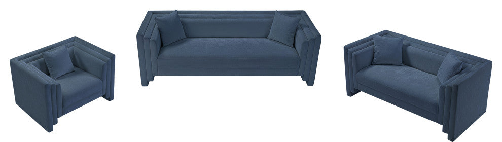 Everett Upholstered Chair, Light Blue, Chenille Fabric