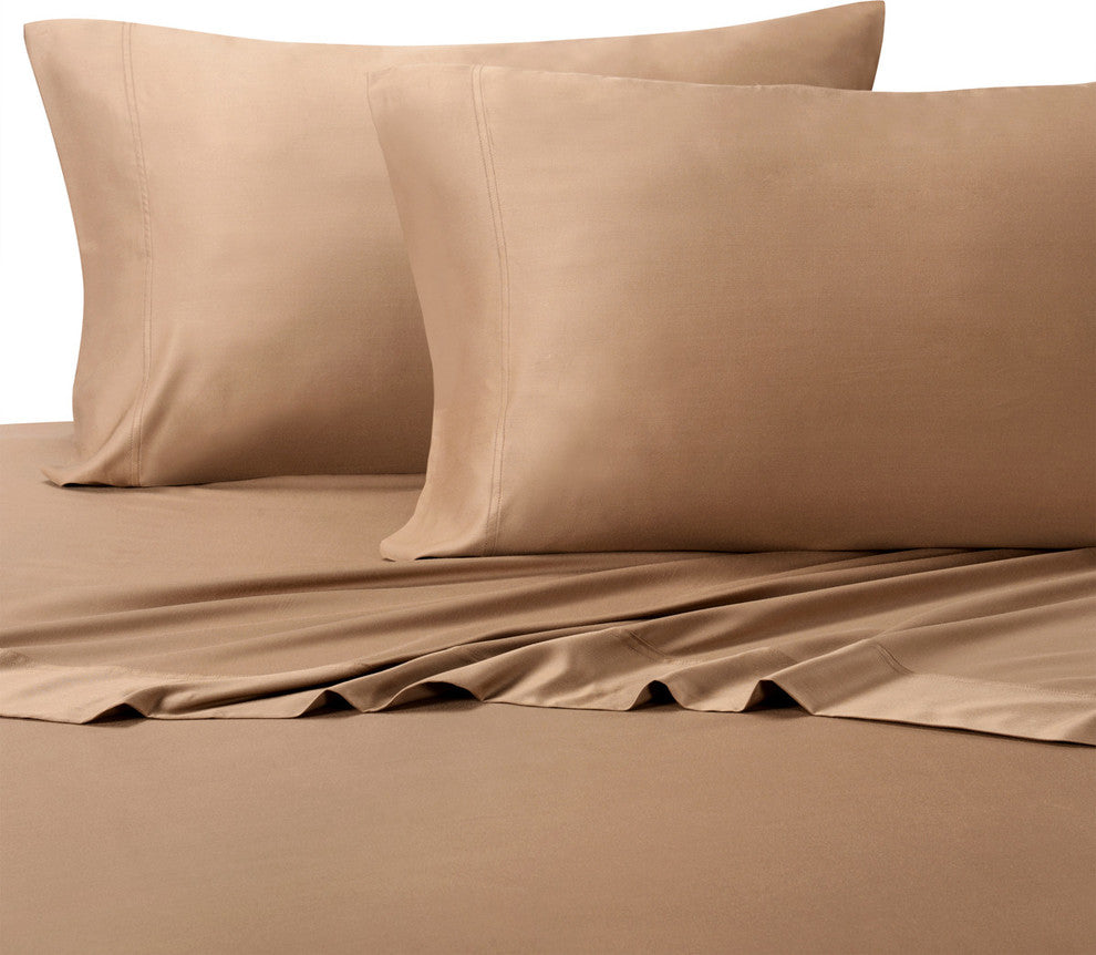 300 TC Silky 100% Bamboo Viscose Sheet Set, Taupe, Split King