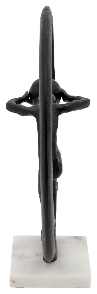 14" Man With Ball On Hand, Black