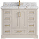 Boston 42" Single Sink Bath Vanity in Fine Grain 2" Viola Gold