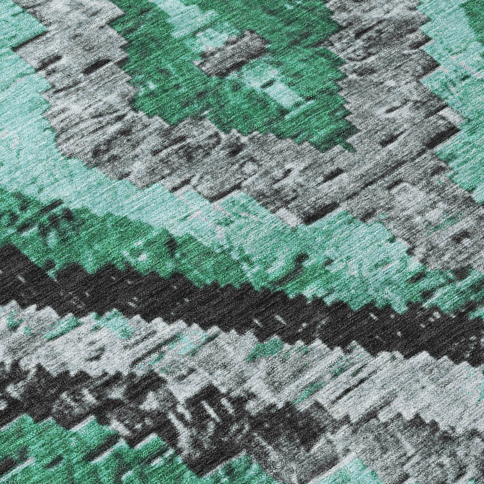 Machine Washable Indoor/Outdoor Chantille ACN1890 Teal 5' x 7'6" Rug