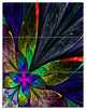 "Multi Color Fractal Flower Pattern" Metal Wall Art, 3 Panels, 28"x36"