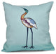 Bird Fashion, Animal Print Pillow, Aqua, 16"x16"