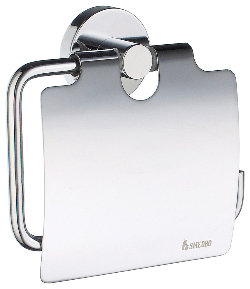 Home Toilet Roll Holder With Cover Chrome