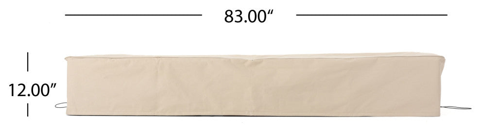 GDF Studio Solana Outdoor Beige Waterproof Fabric Lounge Set Cover, Set of 2