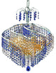 Elegant Spiral Dining Room Light, Chrome Finish With Royal Cut Crystal