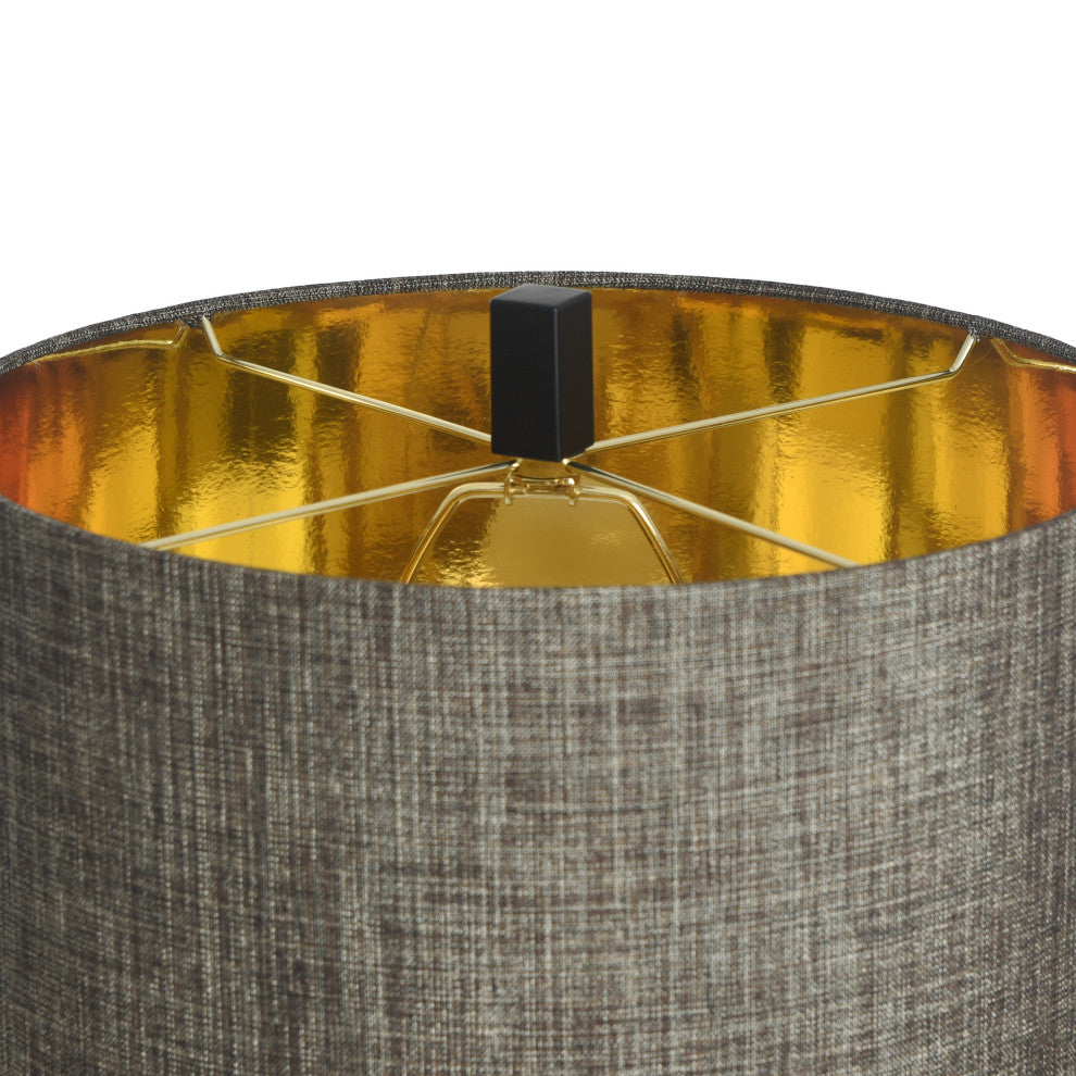 Vintage Gold, Black Base Contemporary Table Lamp