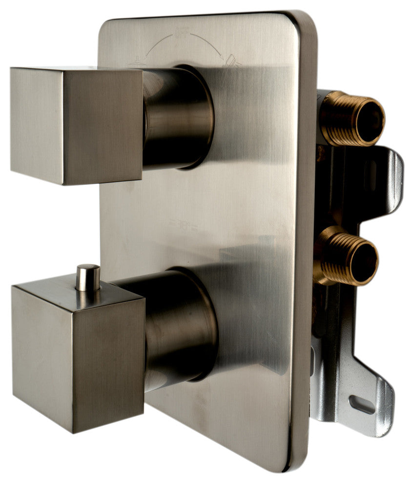 ALFI brand AB2830-BN Brushed Nickel 2 Way Thermostatic Square Shower Set