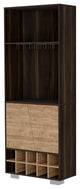 Bahamas Corner Bar with 10 Wine Cubbies, Dark Oak / Pine