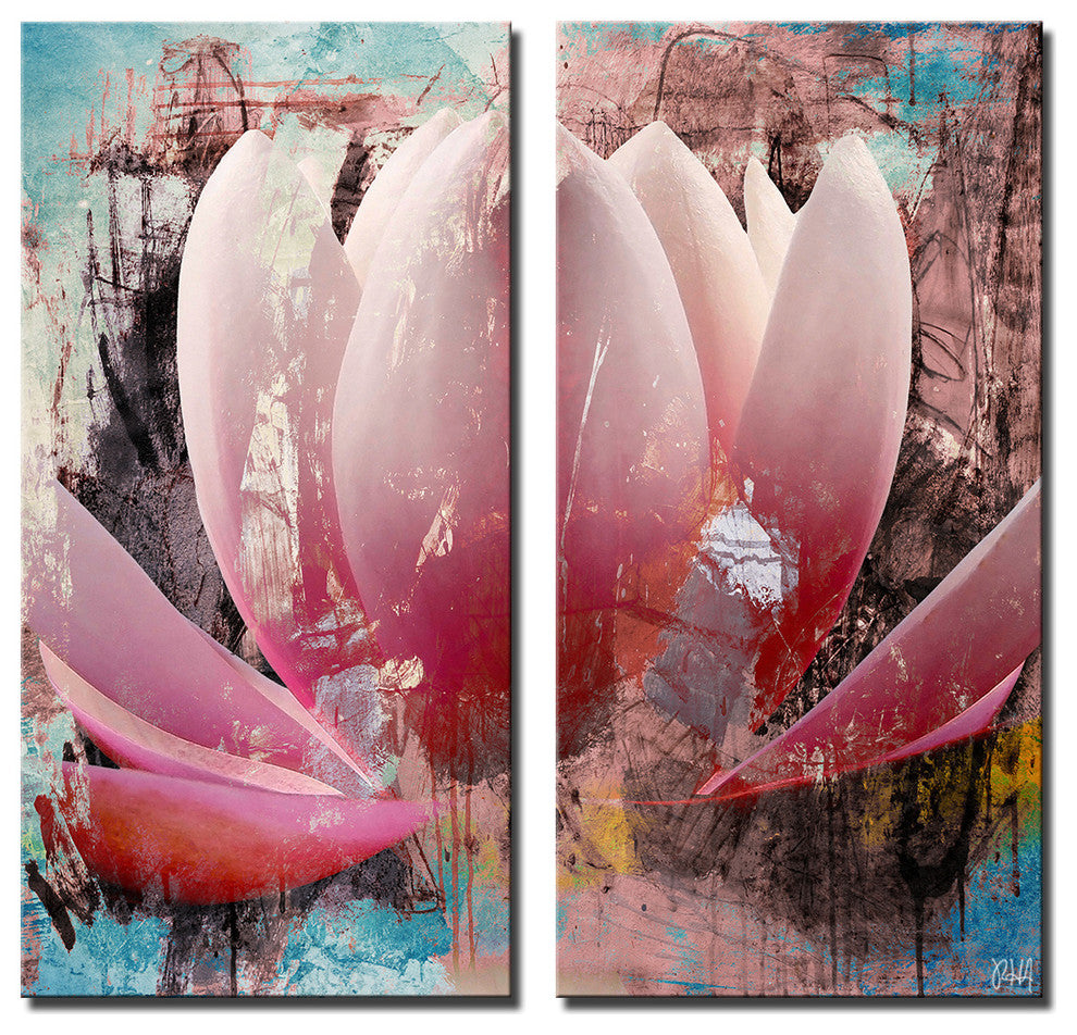 Painted Petals XXIII Canvas Art 2-Piece Set, 40"x20"