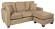 Russell Sectional, Earth fabric With 2 Pillows and Coffeeed Legs