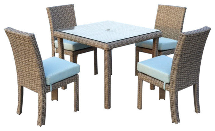 St. Tropez Square Dining Set, Aquamarine