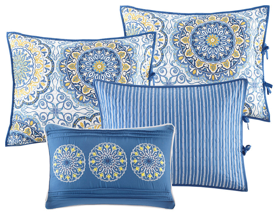 Madison Park Tangiers 6 Piece Reversible Daybed Cover Set, Blue