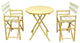 Director Round 3-Piece Table Set, Celadon Stripes