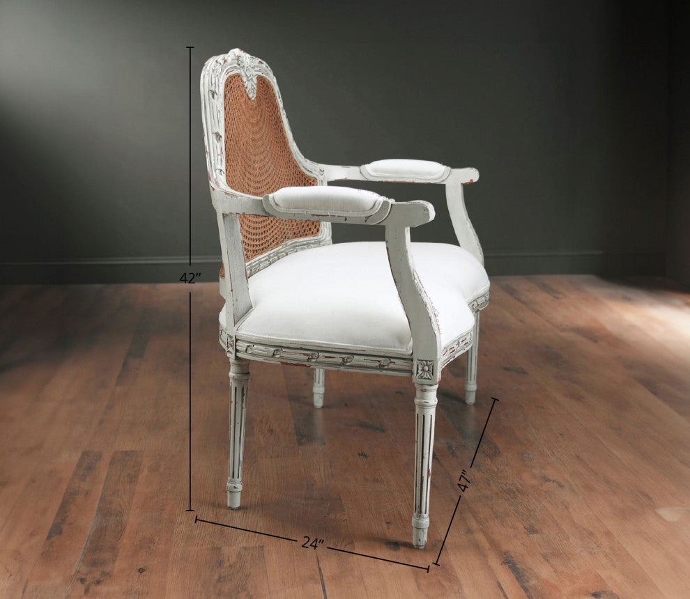 Moyne Linen Square Arm Settee, Parchment