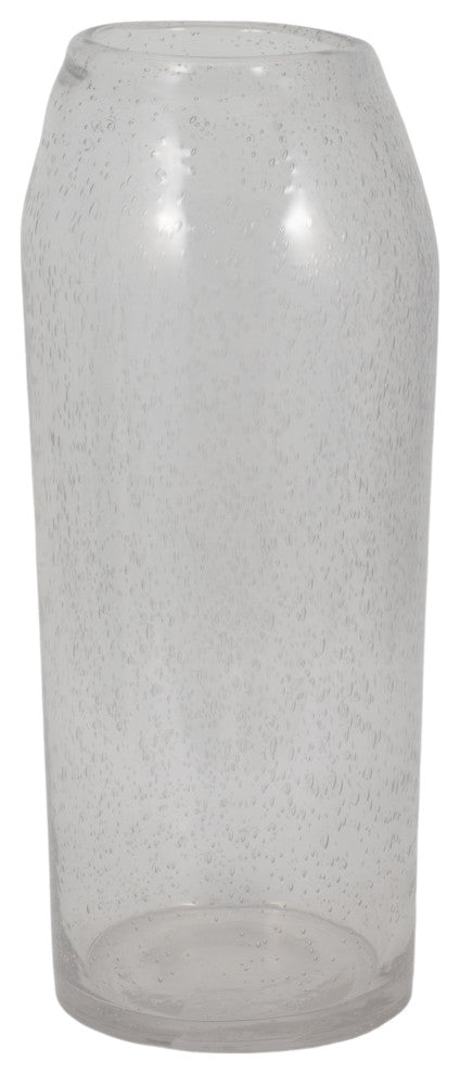 Glass, 19" Floor Vase Bubble Clear
