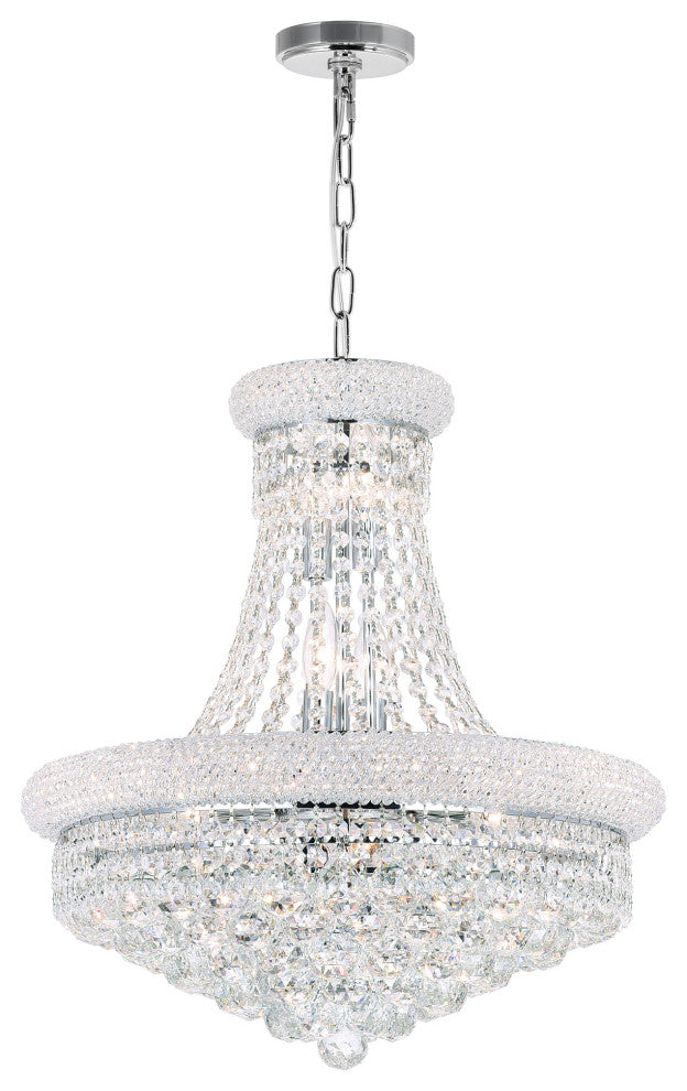 Empire 14 Light Down Chandelier With Chrome Finish