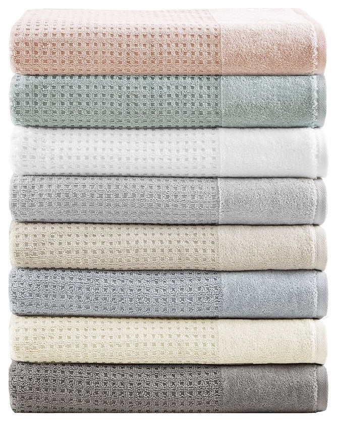 Madison Park Spa Waffle Cotton Waffle Antimicrobial Bath Towel 6 Piece Set