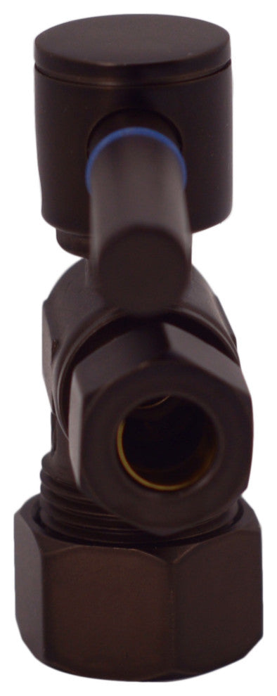 Angle Stop, 5/8" Od X 3/8" Od - 1/4-Turn Lever Handle In Oil Rubbed Bronze, Oil Rubbed Bronze