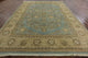 Oushak Peshawar Blue Hand-Knotted Chobi Wool Rug, 9'x13'