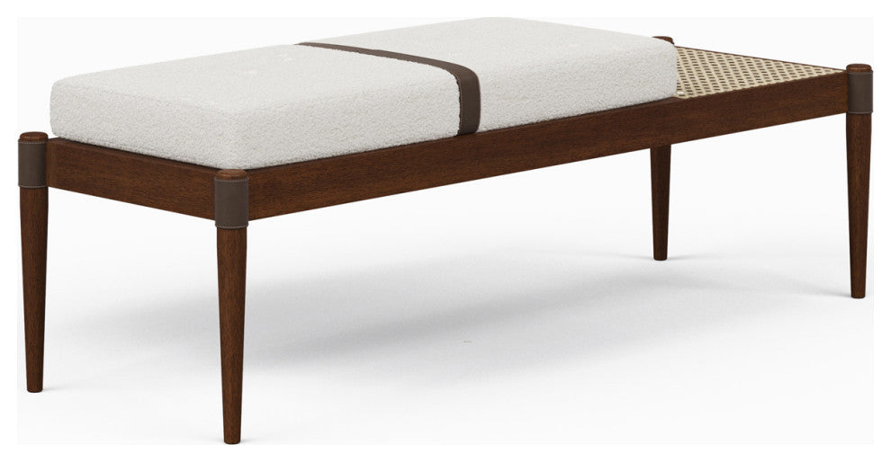 Bello Bench, Noodles Natural Upholstery, Neutral Brown, Natural Frame