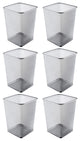 Ybm Home Steel Silver Mesh Square Open Top Waste Basket Wire Bin 5 Gallon, 6-Pac