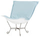 Scroll Puff Chair with Cover, Titanium Frame, Seascape Breeze