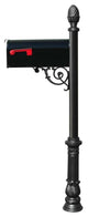 Lewiston Post System-E1 Economy Mailbox, Mounting Plate, Ornate Base, Black
