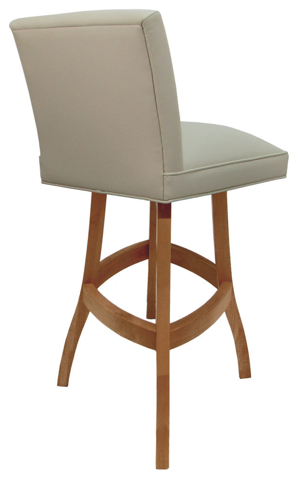 Swivel Wood Counter, Bar or Extra Tall Stool - Sommerville on S-Base, Ocean Beige Vinyl - Honey, 30"