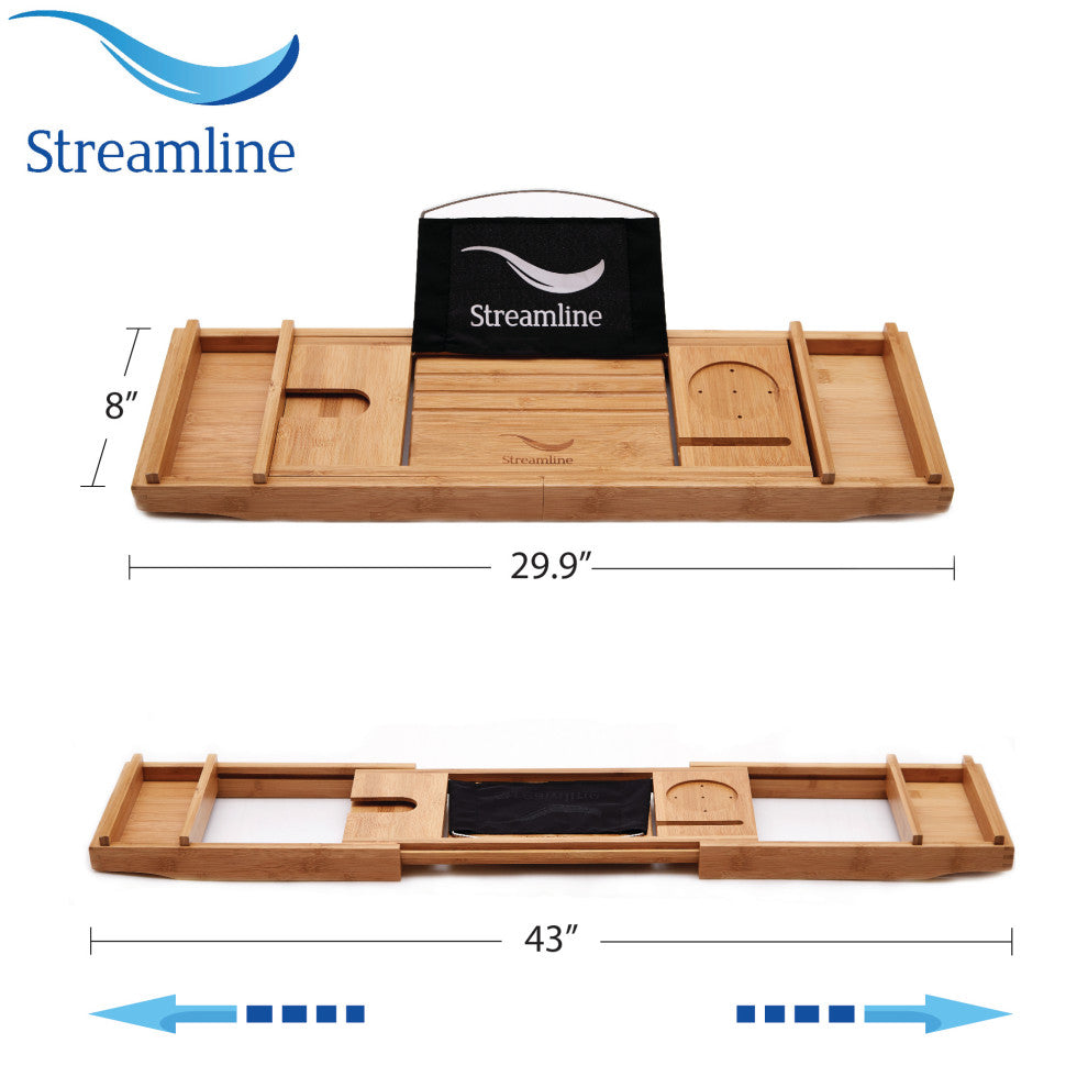 55" Streamline N346BL-IN-BL Clawfoot Tub and Tray With Internal Drain
