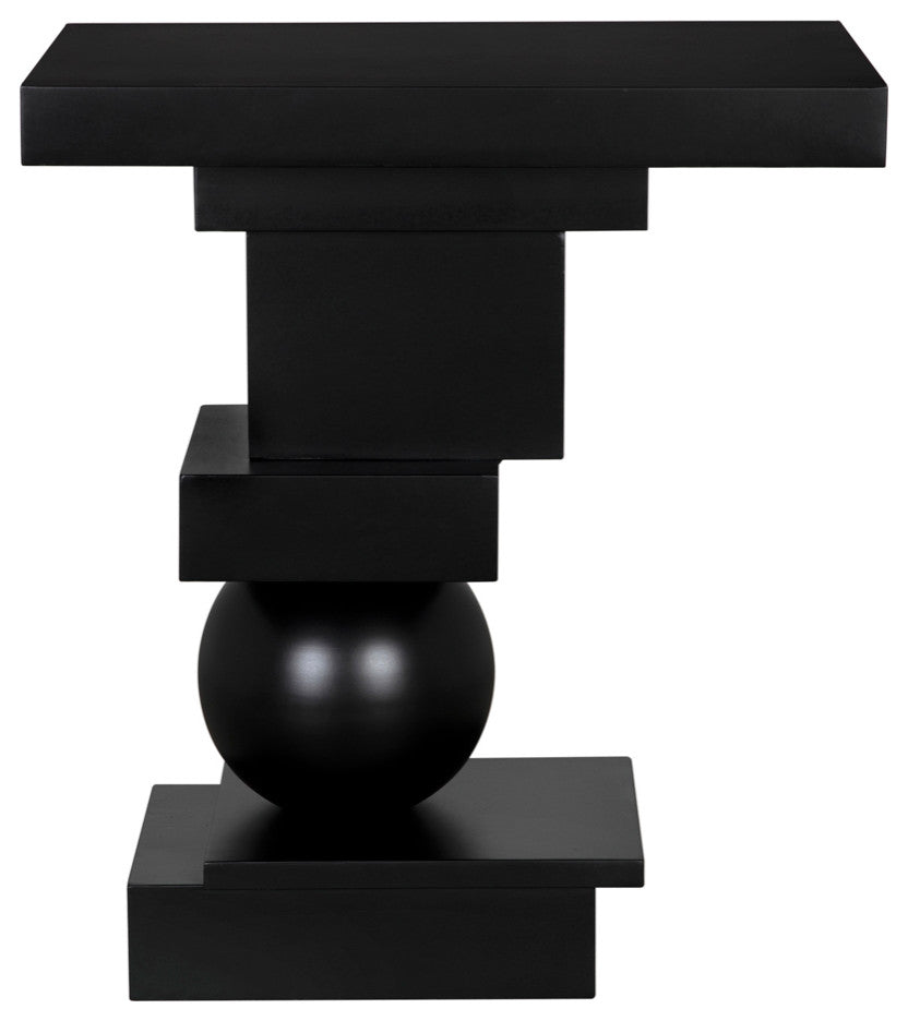 Small Zurich Console, Ebony Walnut With Steel