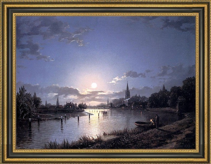 Henry Pether Marlow On Thames Framed Premium Canvas Print, 18"x24"