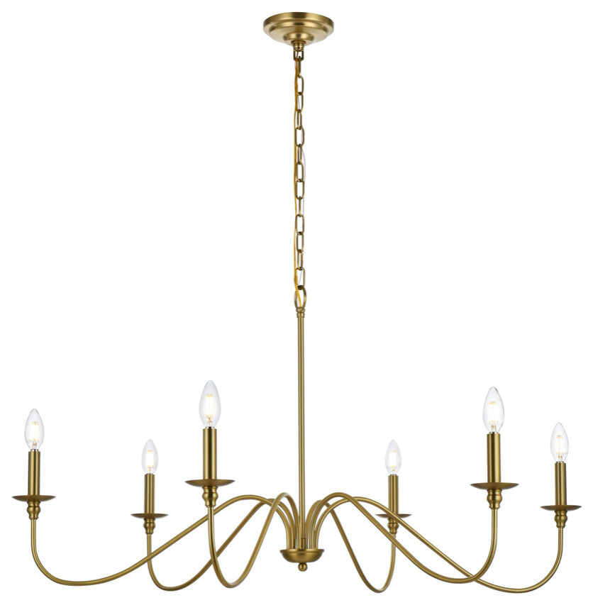 Living District Rohan 42" Chandelier in Satin Gold