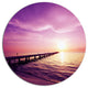 Boardwalk In Purple Seashore, Seashore Round Wall Art, 11"