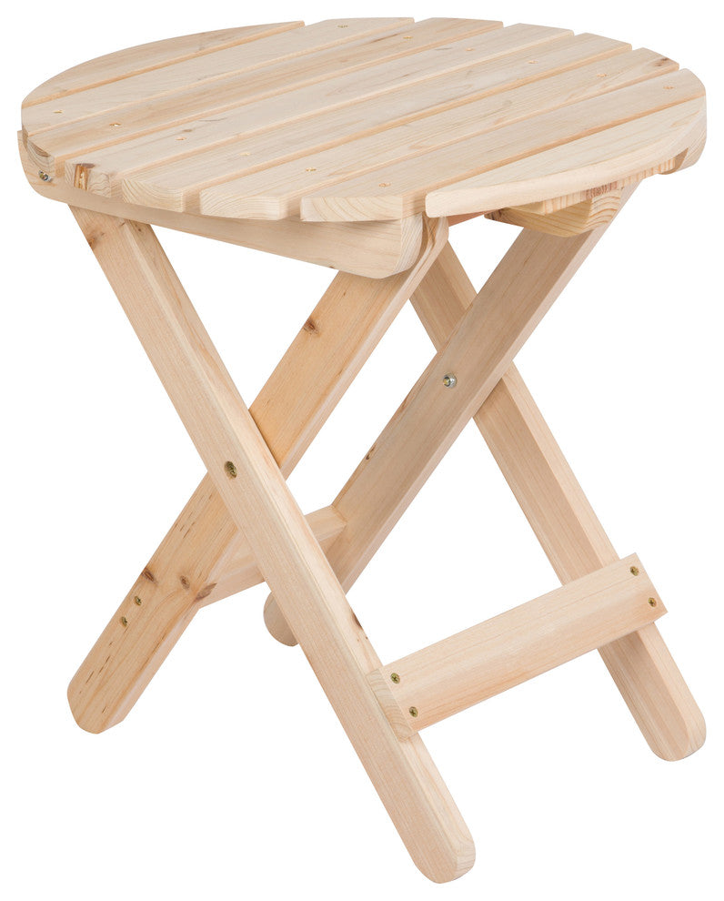 Adirondack Folding Table, Natural, Round