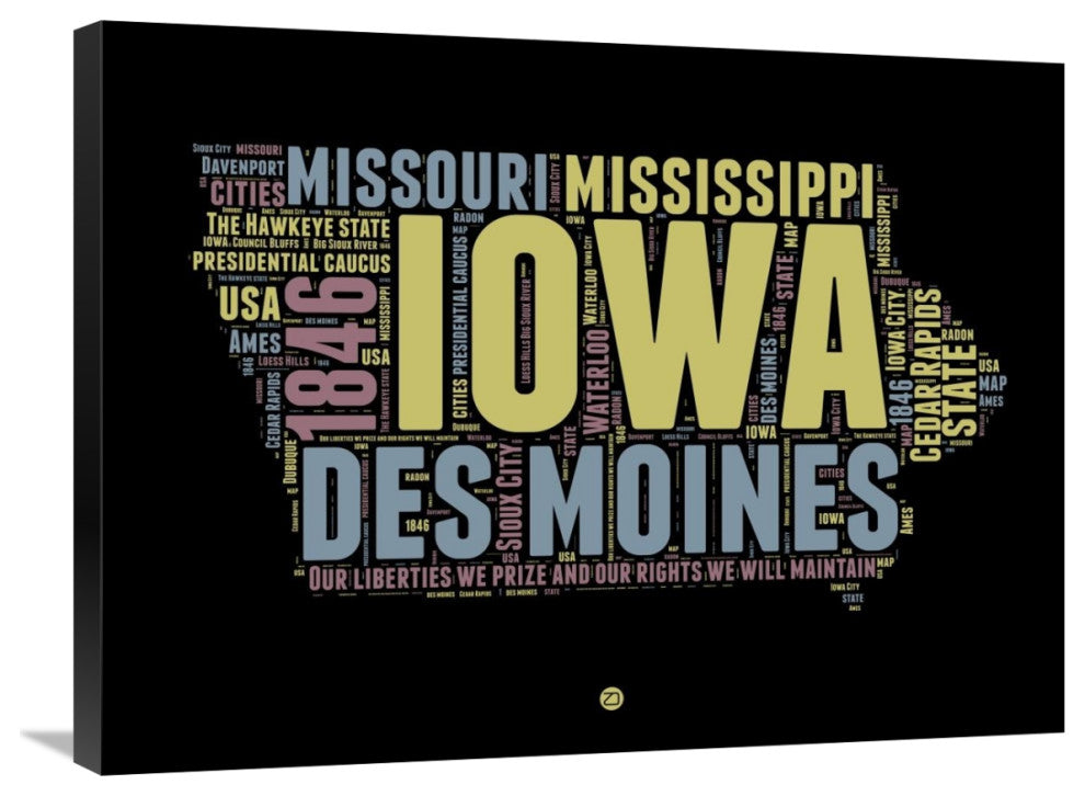 "Iowa Word Cloud 1" Fine Art Print