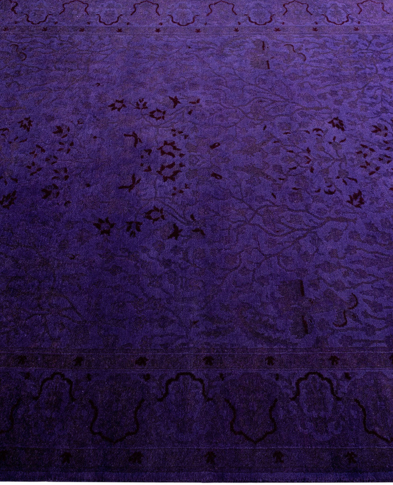 Overdyed One-of-a-Kind Hand-Knotted Area Rug Purple, 4' 2" x 5' 10"