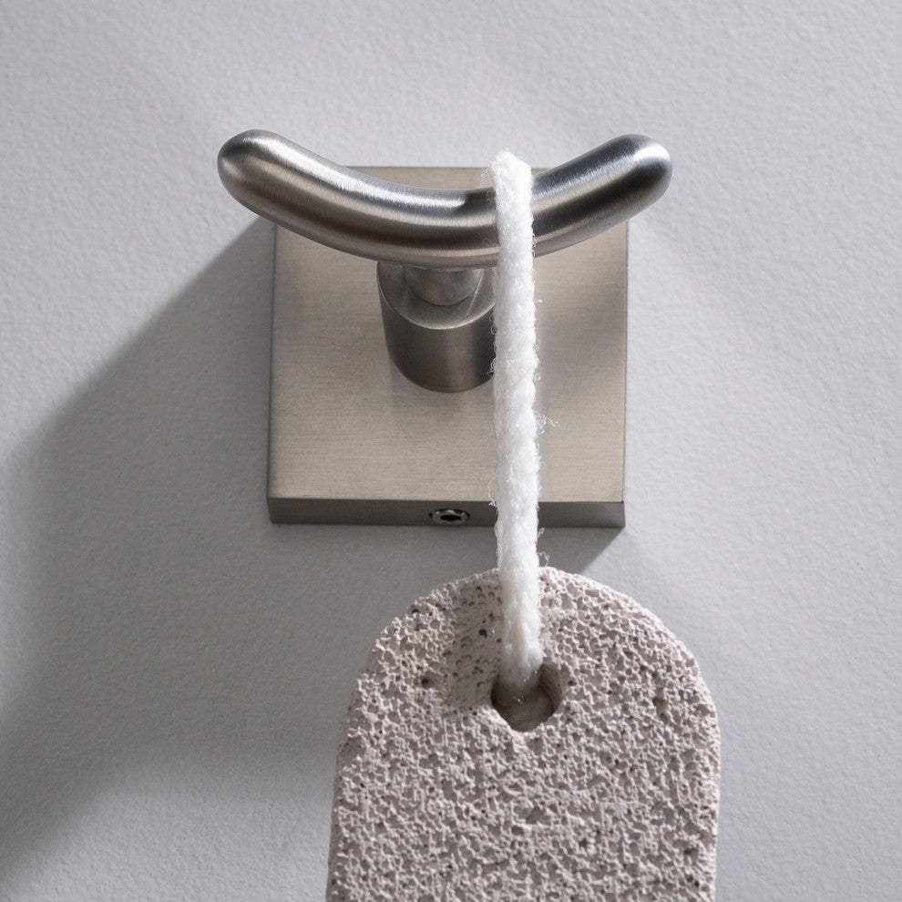 Ventus Bathroom Robe and Towel Double Hook, Nickel