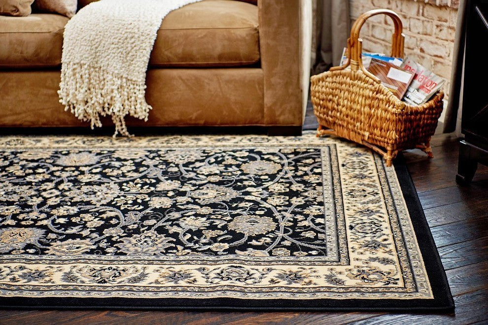 Unique Loom Black Washington Sialk Hill 2' 2 x 8' 2 Runner Rug