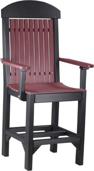 Set of 4 Poly Dining Chairs, Cherrywood & Black, Counter Height, Arm Chair