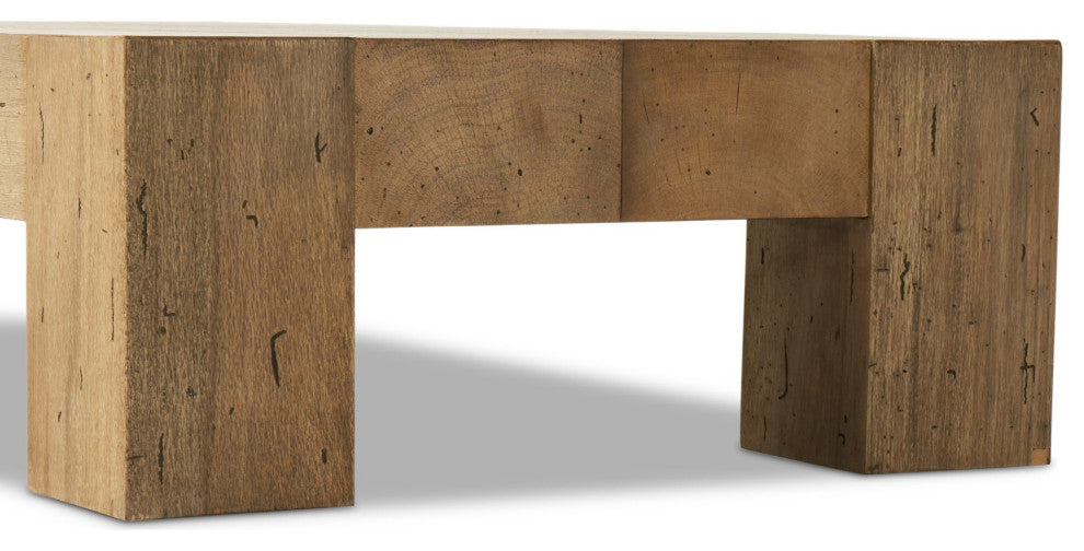 Abaso Rectangular Coffee Table Rustic Wormwood Oak