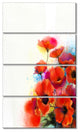 "Bunch of Watercolor Poppy Flowers" Flower Wall Art, 4 Panels, 28"x48"